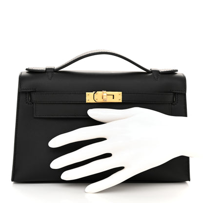 Hermes Swift Kelly Pochette Clutch Black 2 of 12
