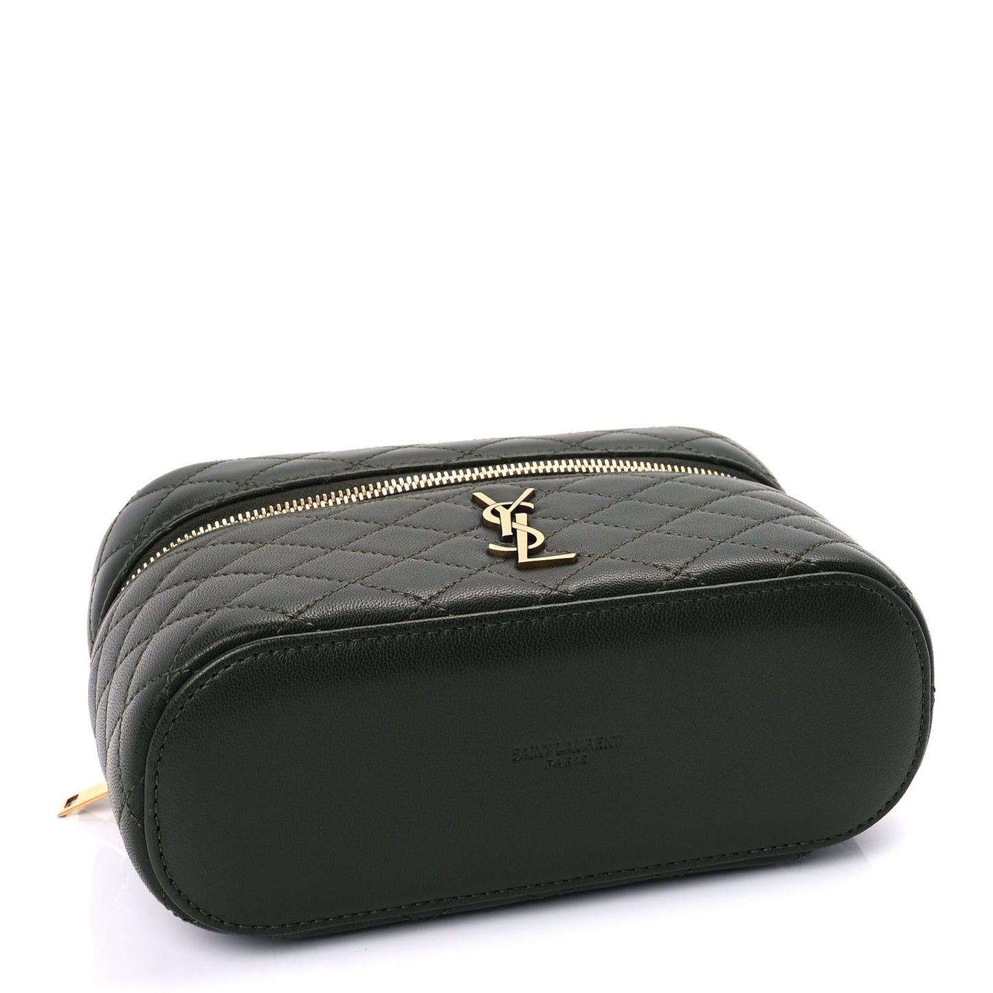 Lambskin Quilted Gaby Vanity Bag  Olive Wood