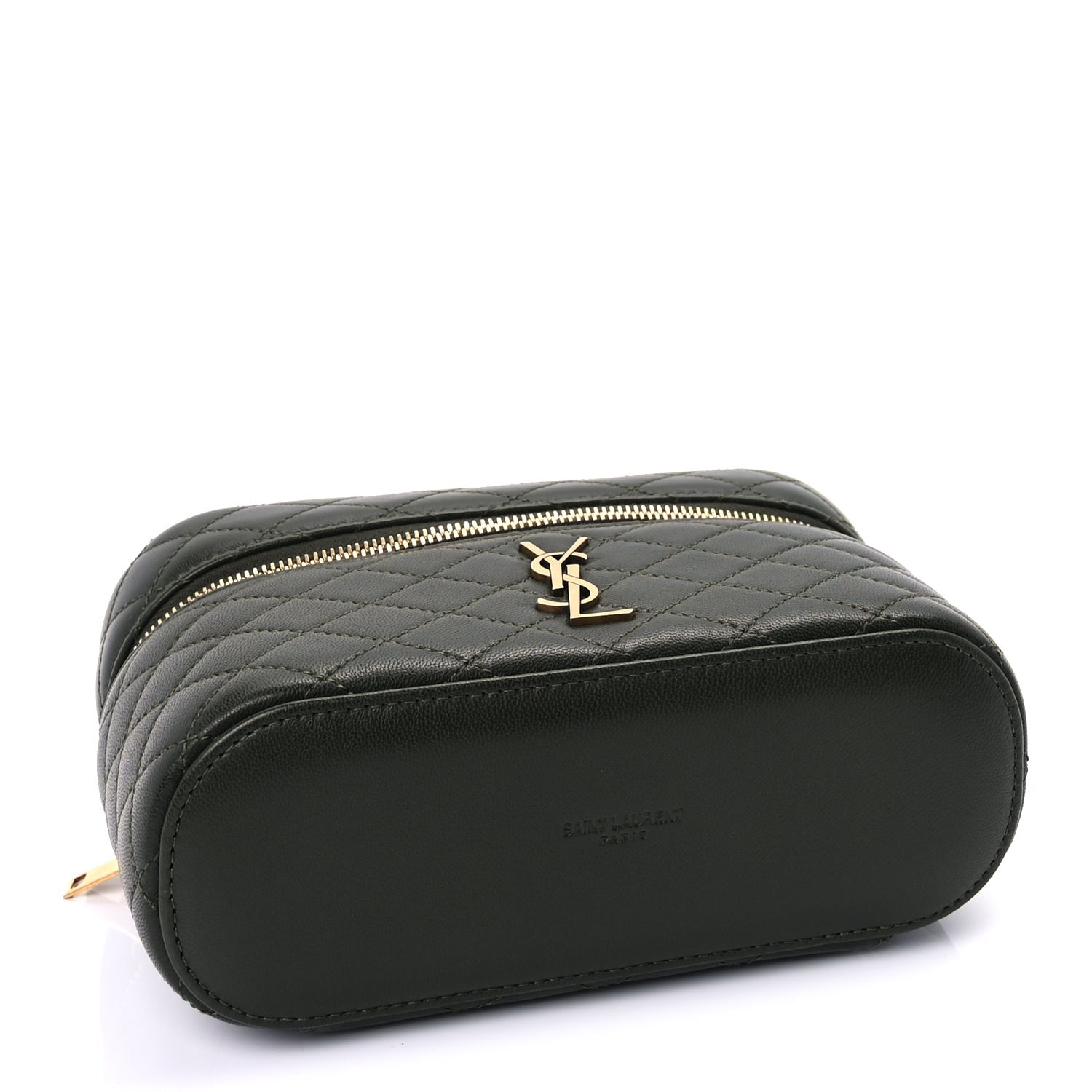Saint Laurent Lambskin Quilted Gaby Vanity Bag  Olive Wood 3 of 8
