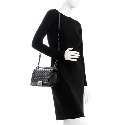 Chanel Lambskin Quilted Medium Boy Flap So Black 2 of 8