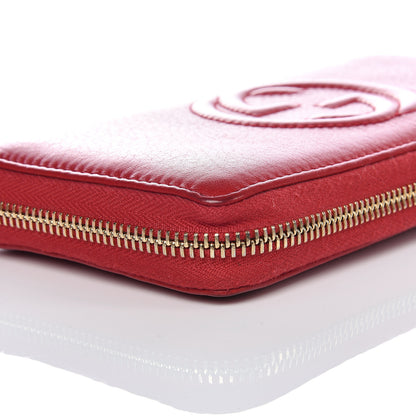 Gucci Pebbled Calfskin Soho Zip Around Wallet Red 13 of 15