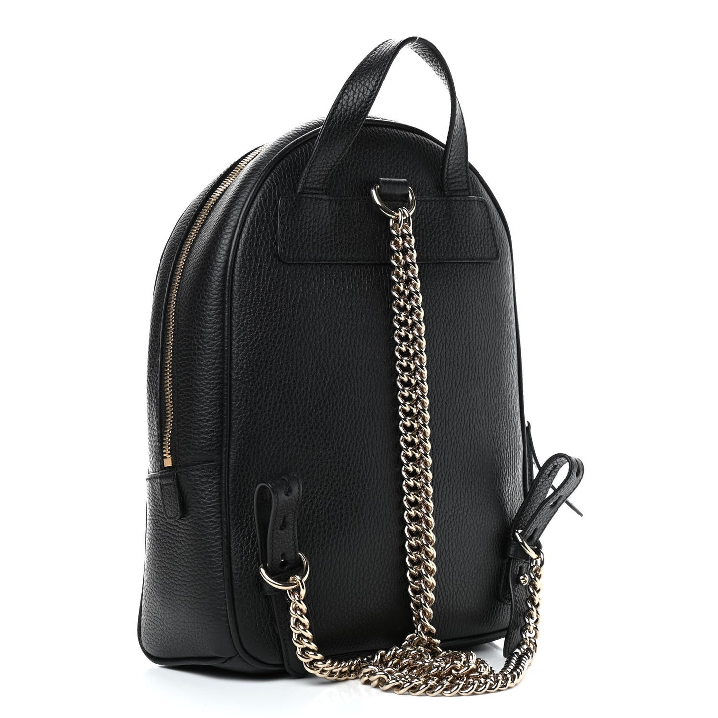 Pebbled Calfskin Soho Chain Backpack Black