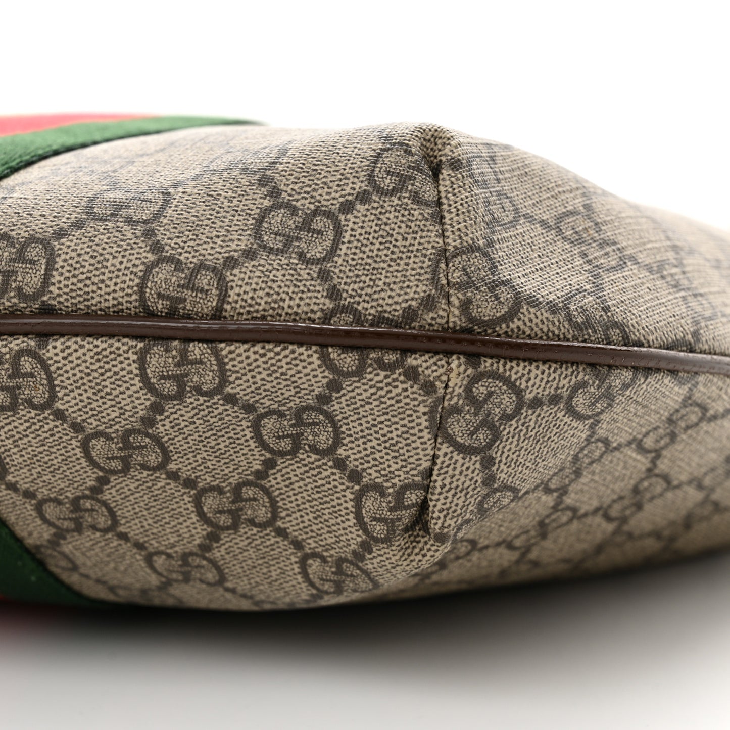 GG Supreme Monogram Web Small Ophidia Half Moon Hobo Brown