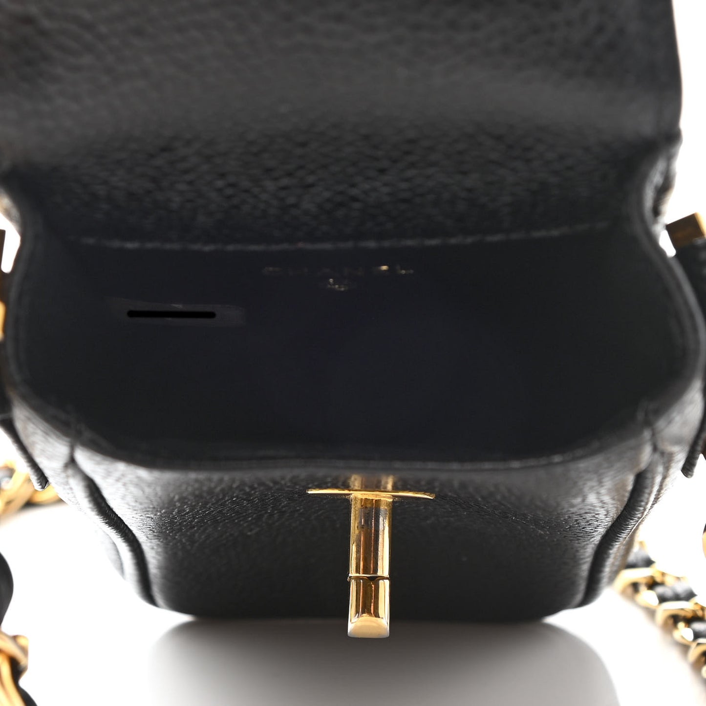 Caviar Phone Holder Crossbody Black