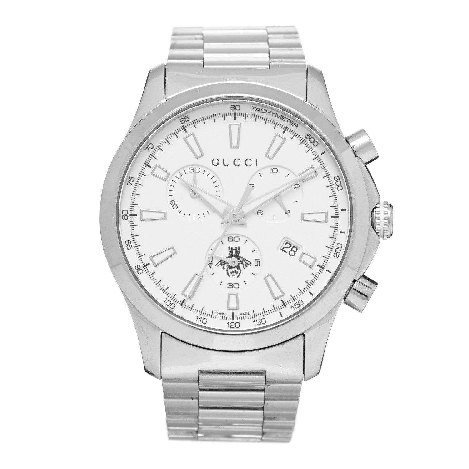 Gucci Stainless Steel 38mm G-Timeless Bee Chronograph Quartz Watch 1 of 5