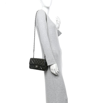 Chanel Patent Calfskin Quilted Mini Rectangular Flap Navy Blue 2 of 10