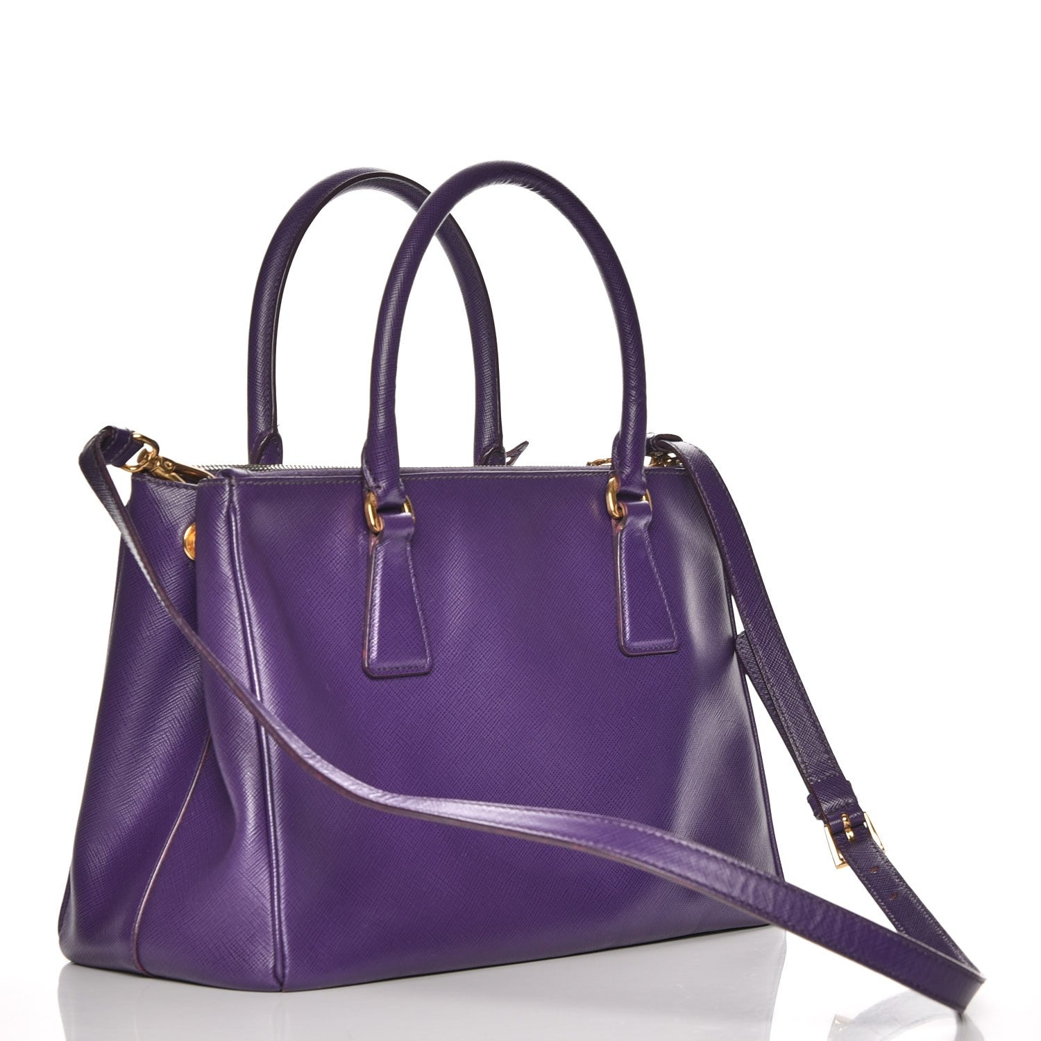 Prada Saffiano Small Galleria Double Zip Tote Viola 4 of 17