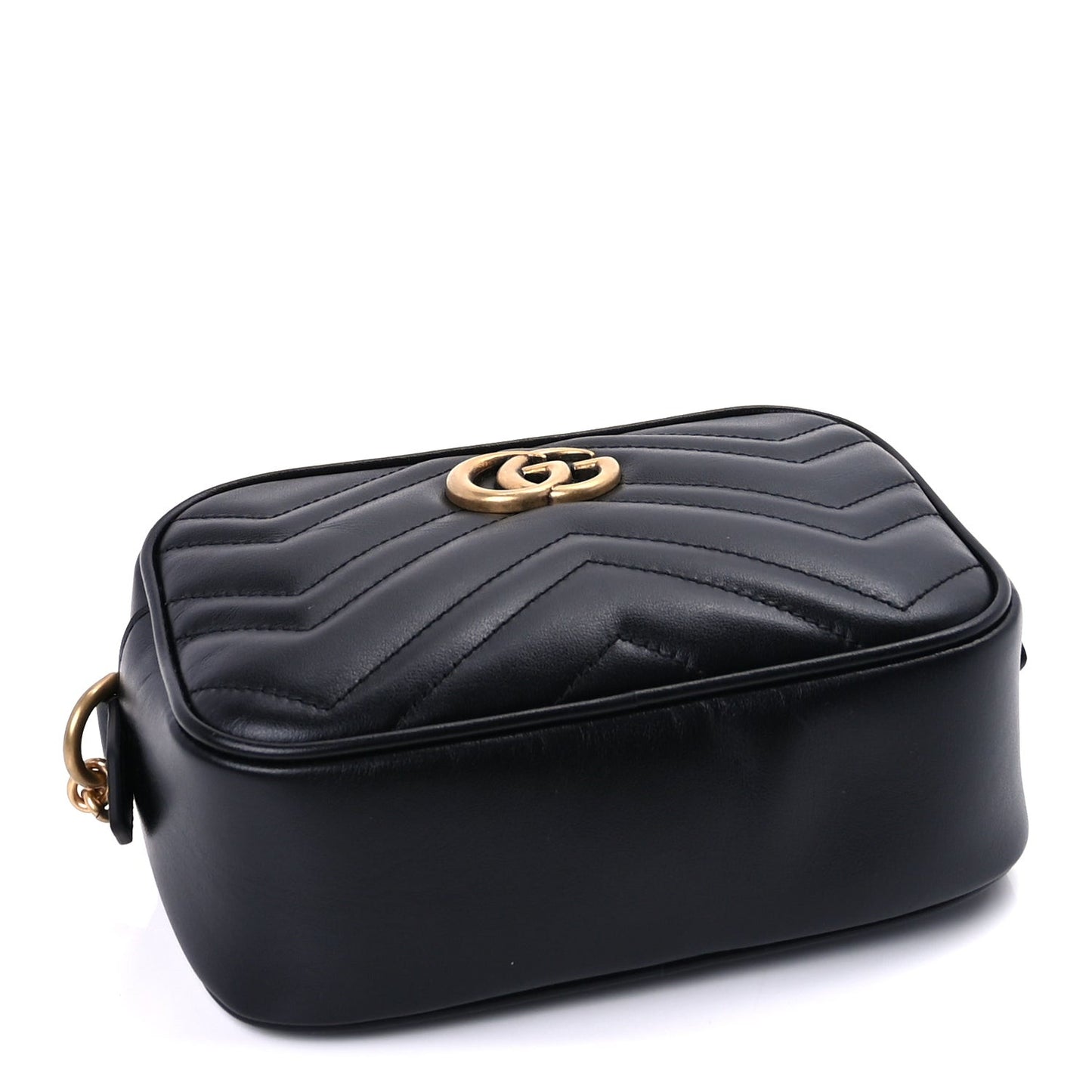Calfskin Matelasse Mini GG Marmont Chain Shoulder Bag  Black