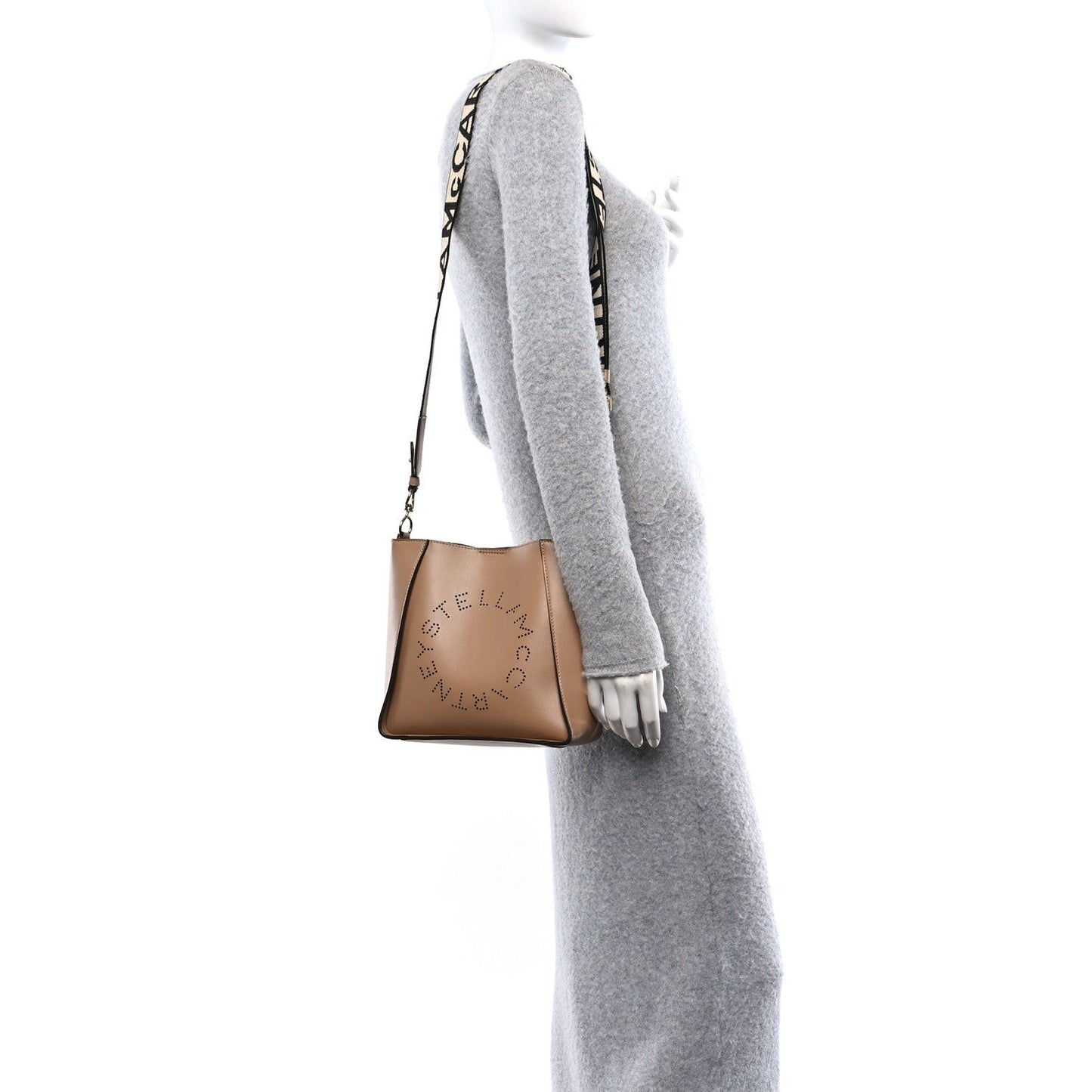Eco Alter Nappa Perforated Logo Mini Crossbody Sand