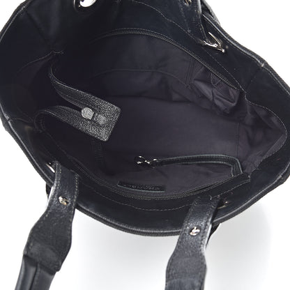 Chanel Coated Canvas Quilted Small Paris Biarritz Tote Black 5 of 22