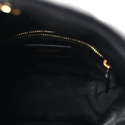 Saint Laurent Lambskin Quilted Toy Loulou Puffer Monogram Chain Satchel Black 4 of 8