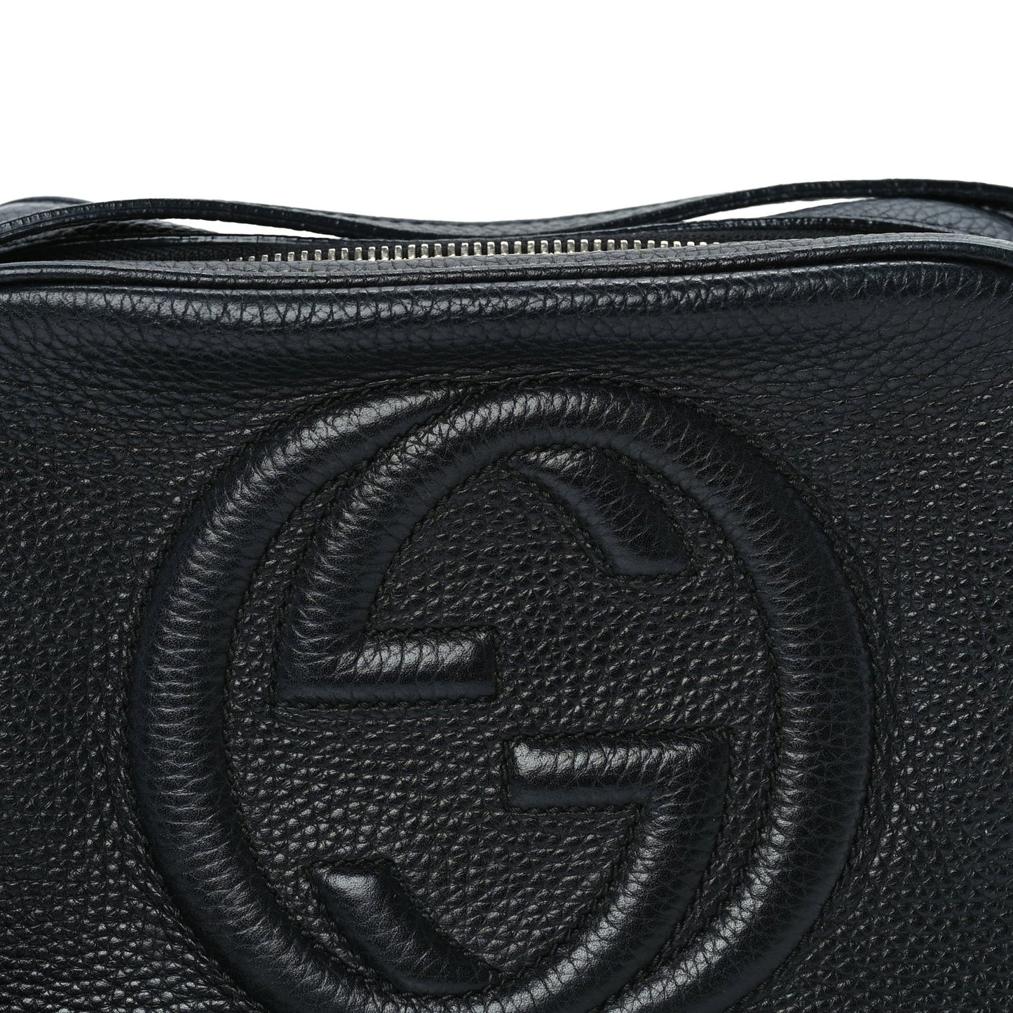 Pebbled Calfskin Small Soho Disco Bag  Black