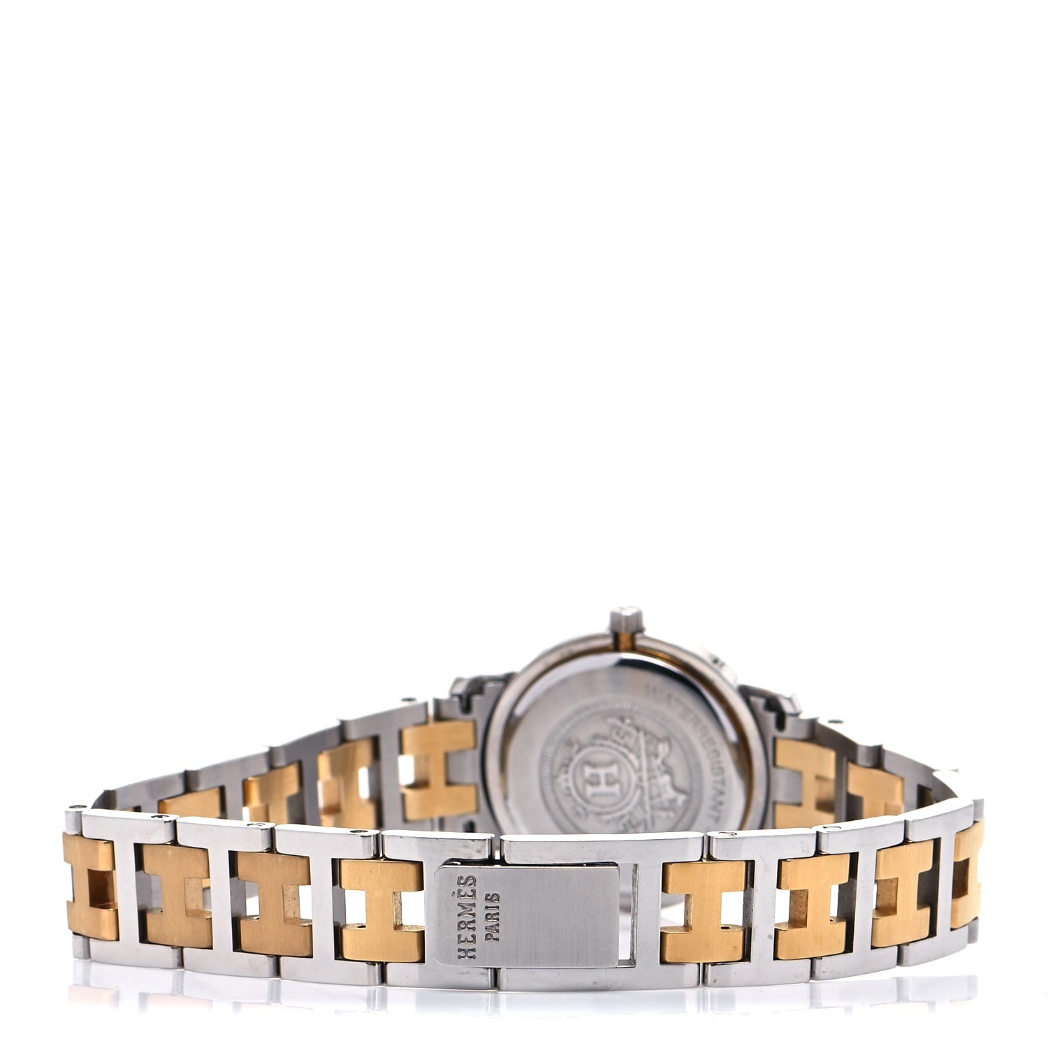 Hermes Stainless Steel 24mm Clipper Quartz Watch Gold 3 of 5