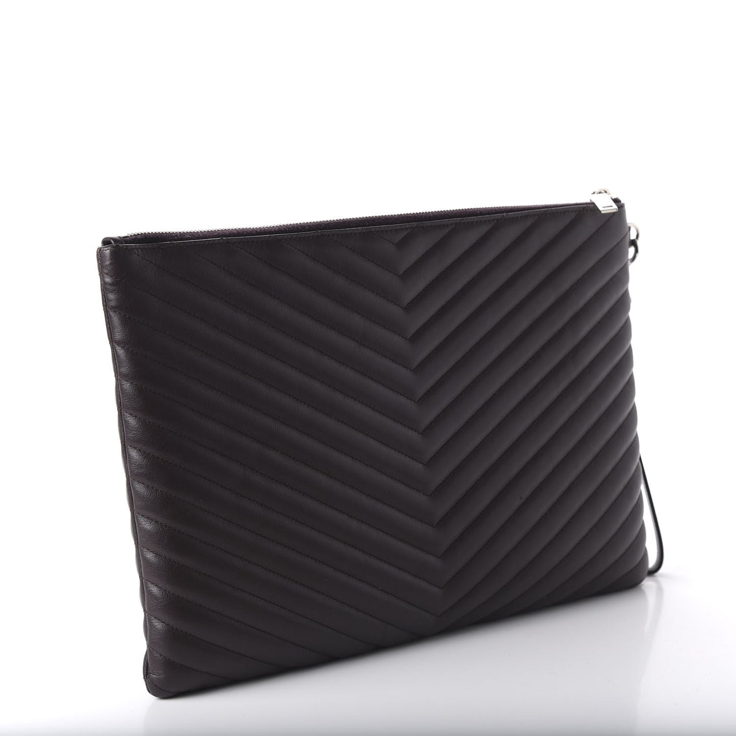 Calfskin Matelasse Chevron Monogram Document Holder Amaranto