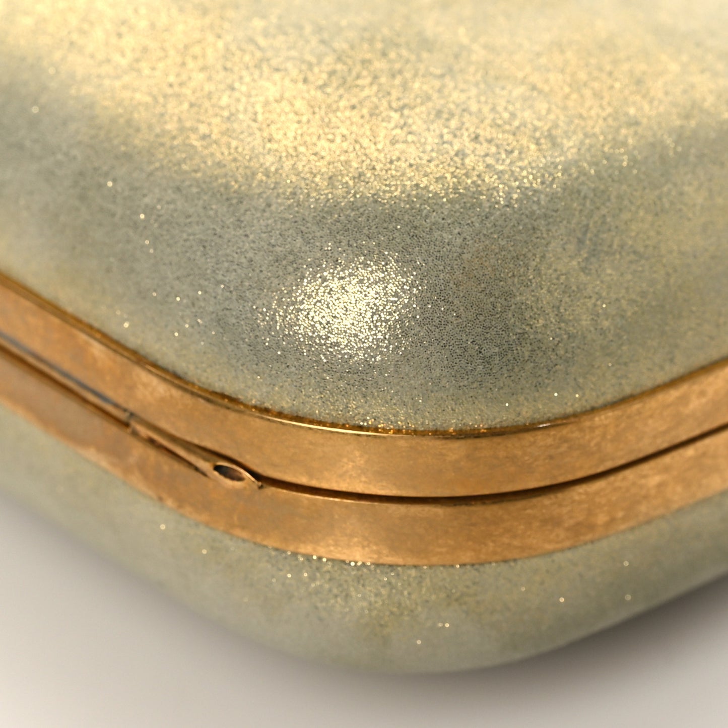 Metallic Lambskin Skull Knuckle Box Clutch Gold