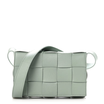 Bottega Veneta Lambskin Maxi Intreccio Small Cassette Crossbody Bag New Sauge 1 of 9