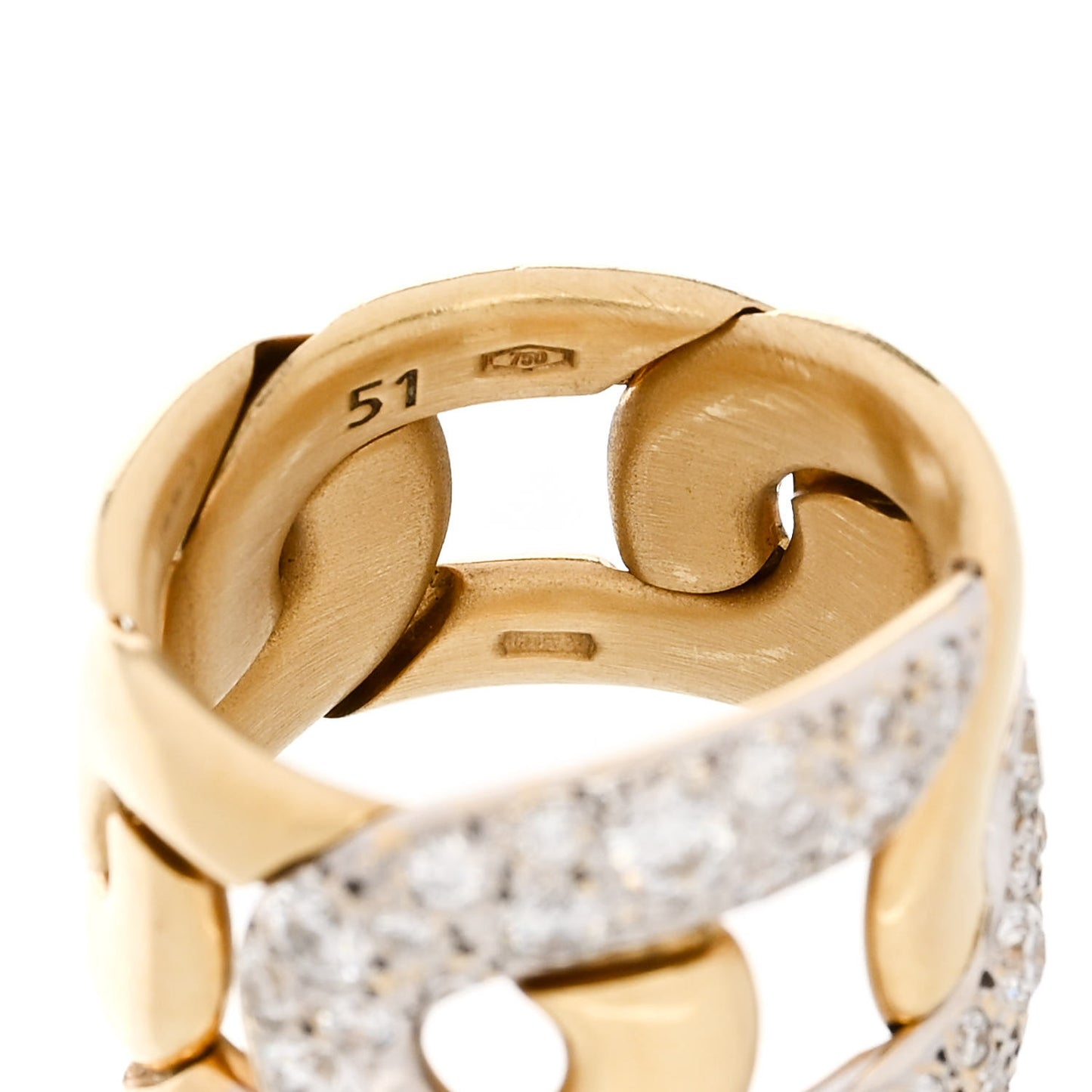 18K Yellow Gold Diamond Tango Ring 51 5.75