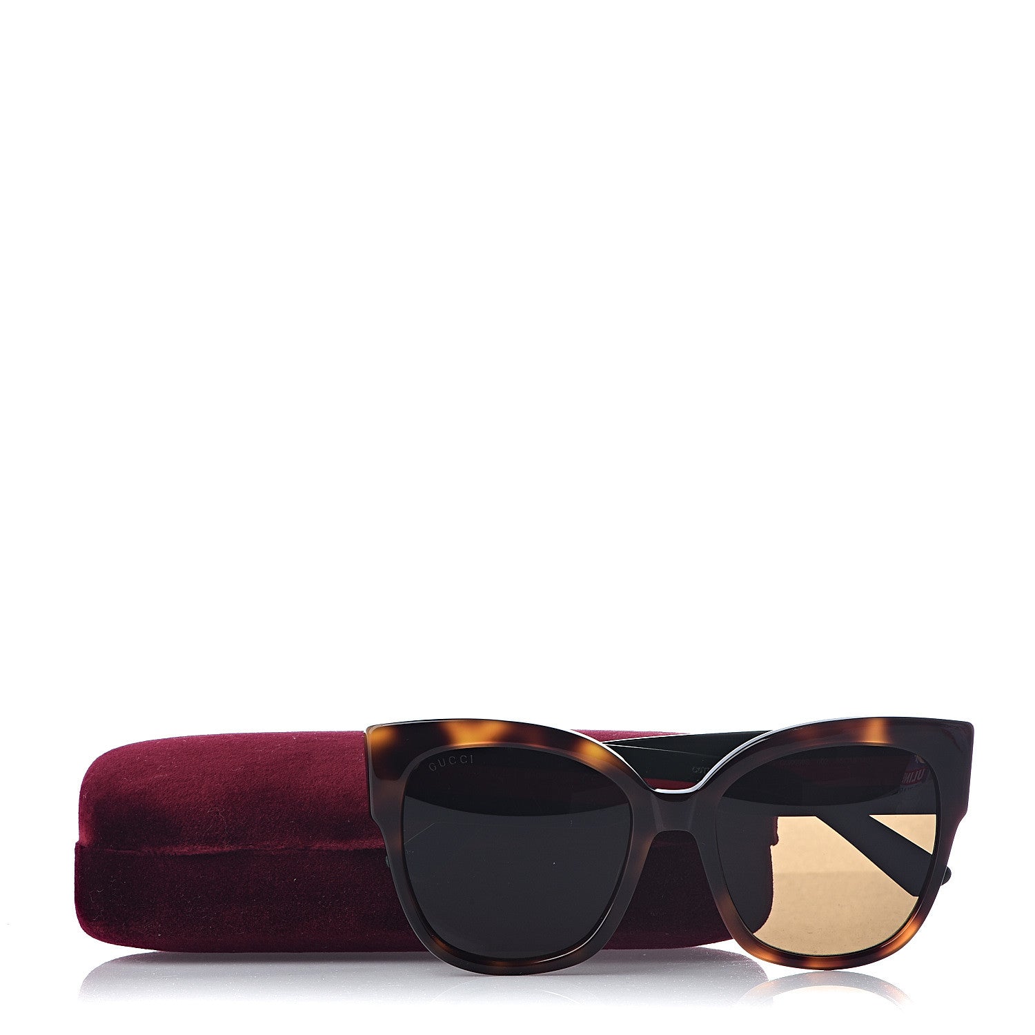 Gucci Acetate Square Frame Web Sunglasses GG0059S Black Tortoise 7 of 7