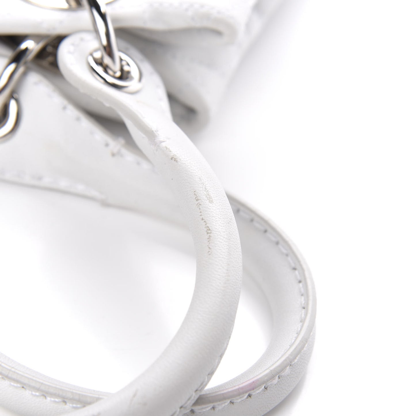 Lambskin Cannage Medium Soft Lady Dior White