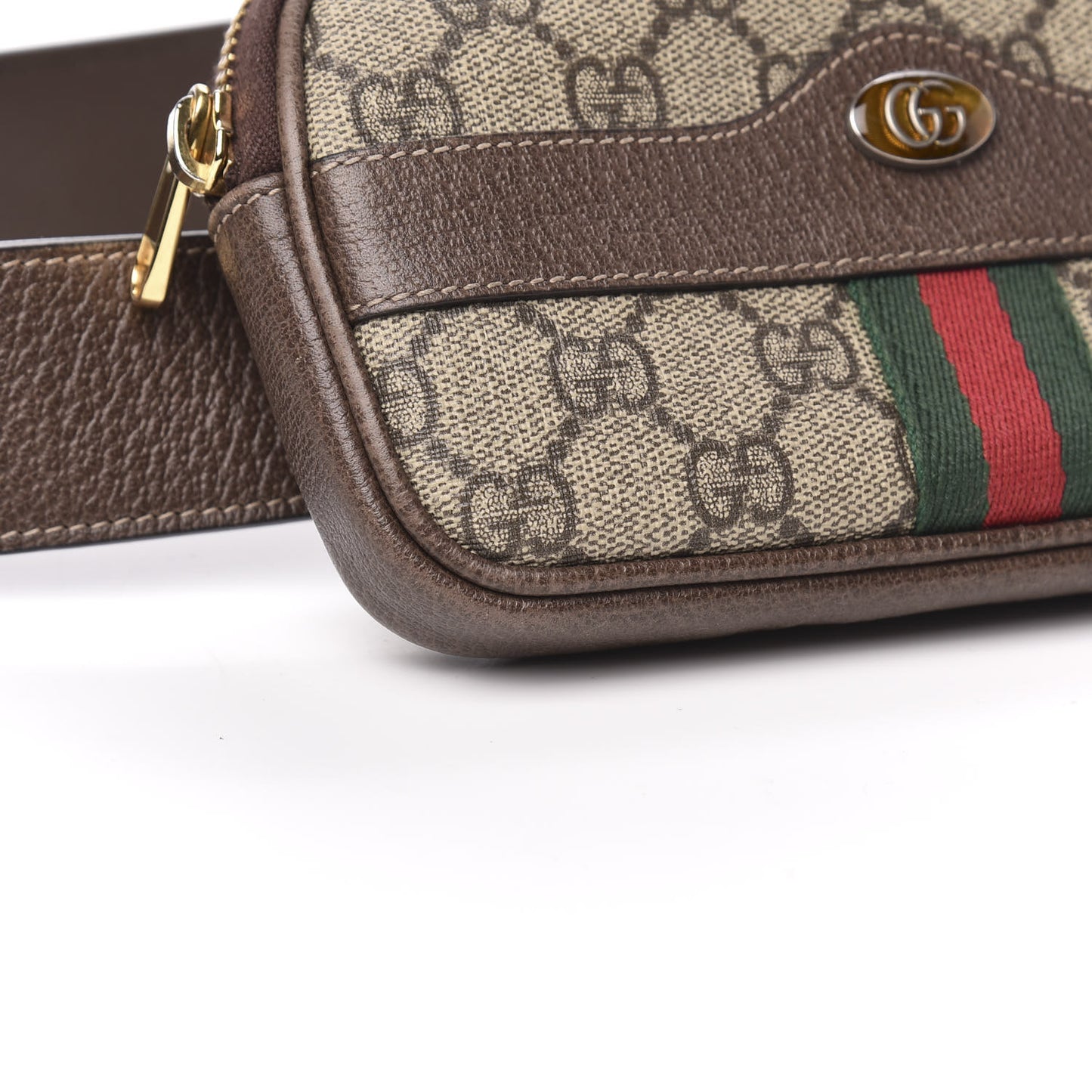 GG Supreme Monogram Ophidia Belted iPhone Case 95 38 Dark Brown