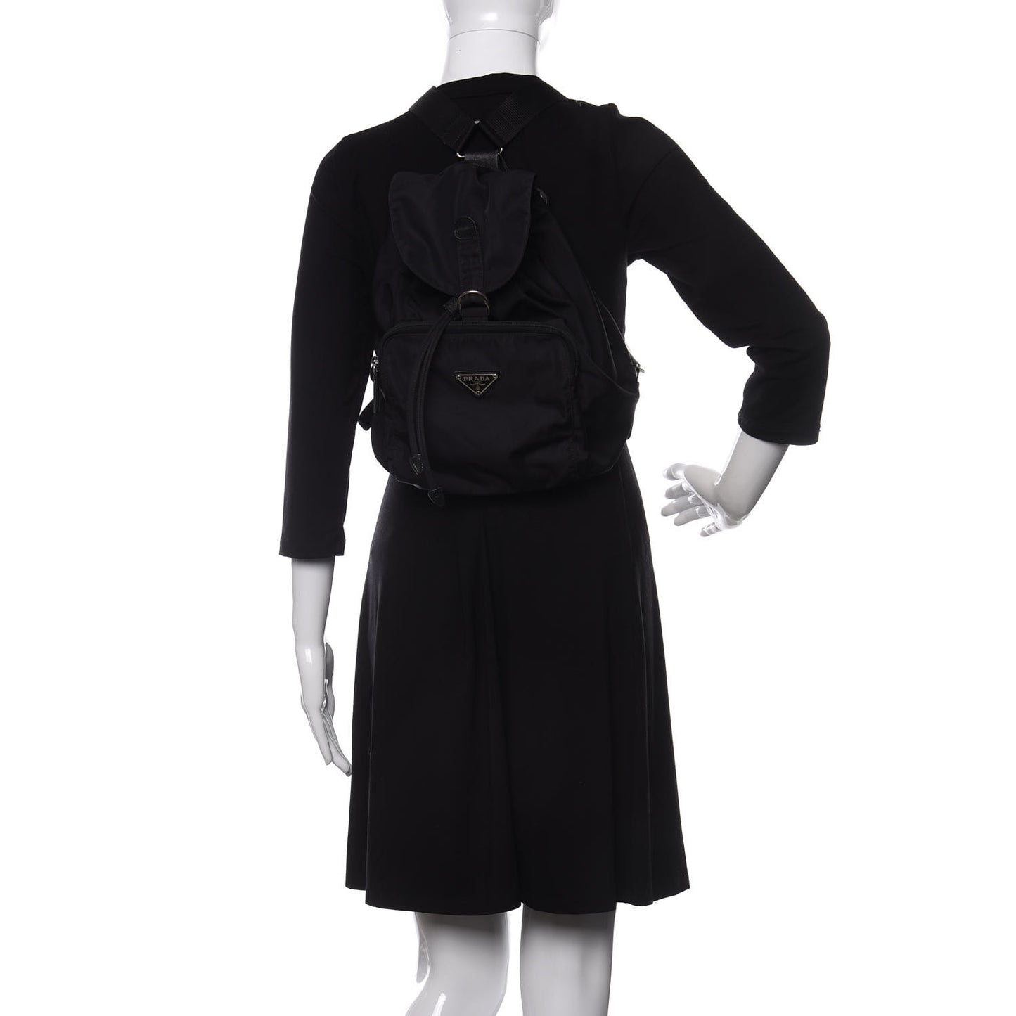 Nylon Vela Mini Cinch Backpack Black