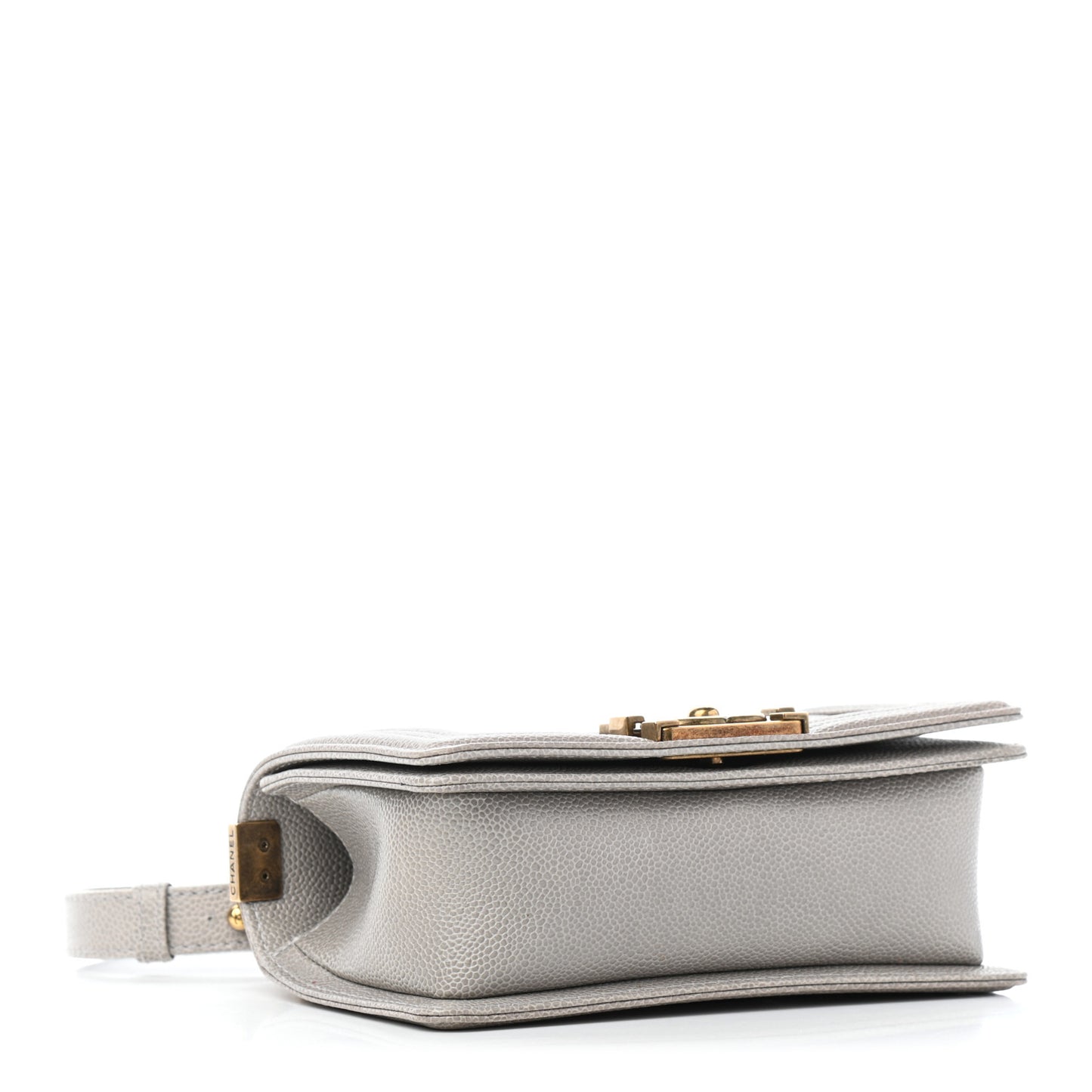 Caviar Quilted Small Boy Flap Grey