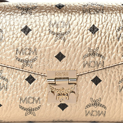 MCM Metallic Visetos Medium Millie Crossbody Bag Berlin Gold 7 of 9