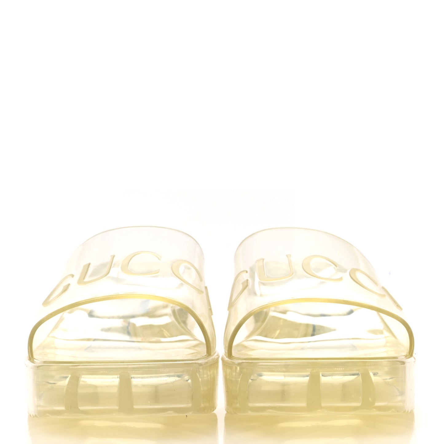 Rubber Gucci Logo Womens Platform 20/60mm Slide Sandals 39 Transparent