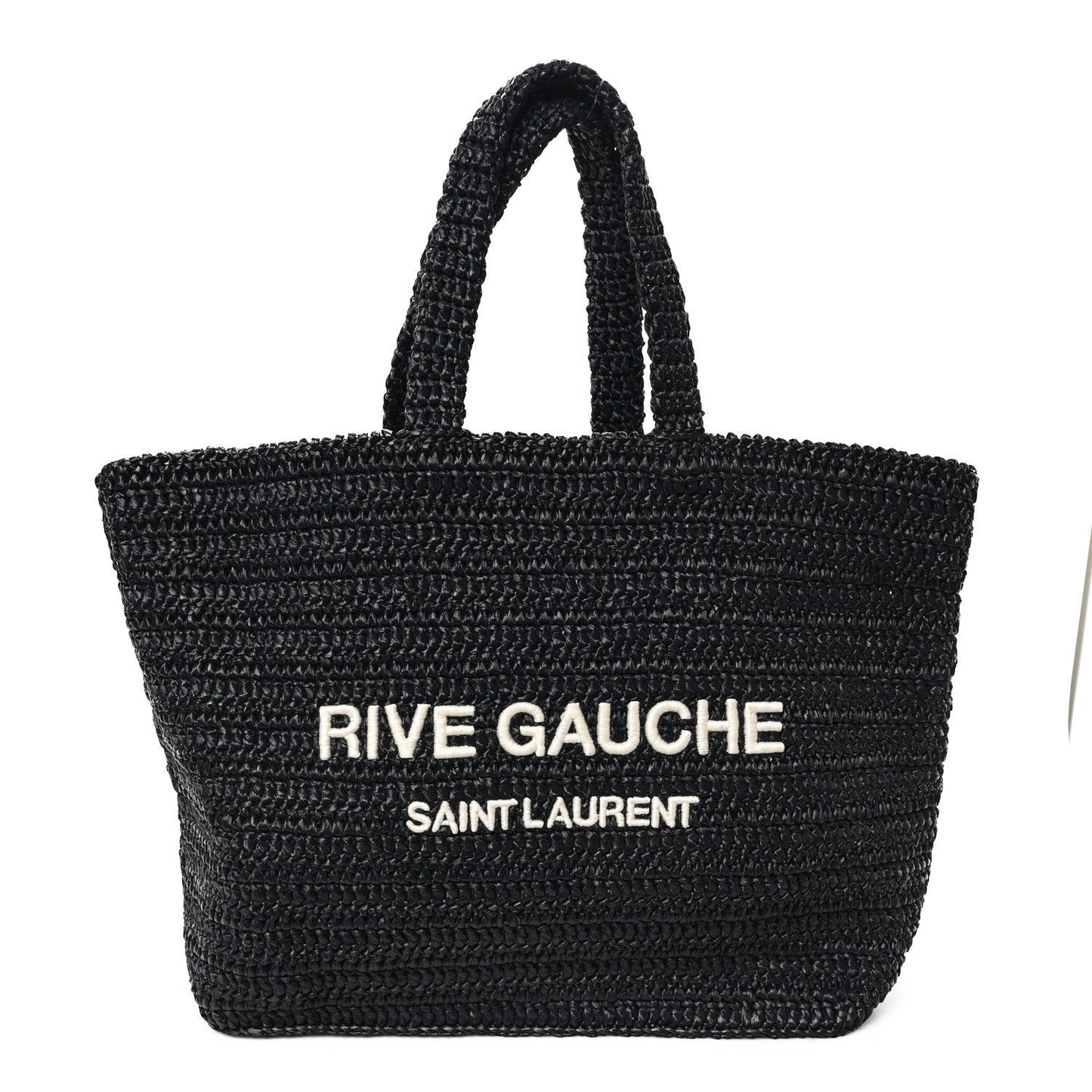 Raffia Rive Gauche Tote Black