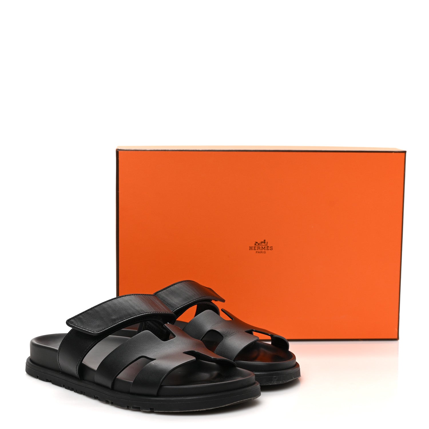Hermes Calfskin Womens Chypre Sandals 35.5 Black 10 of 10