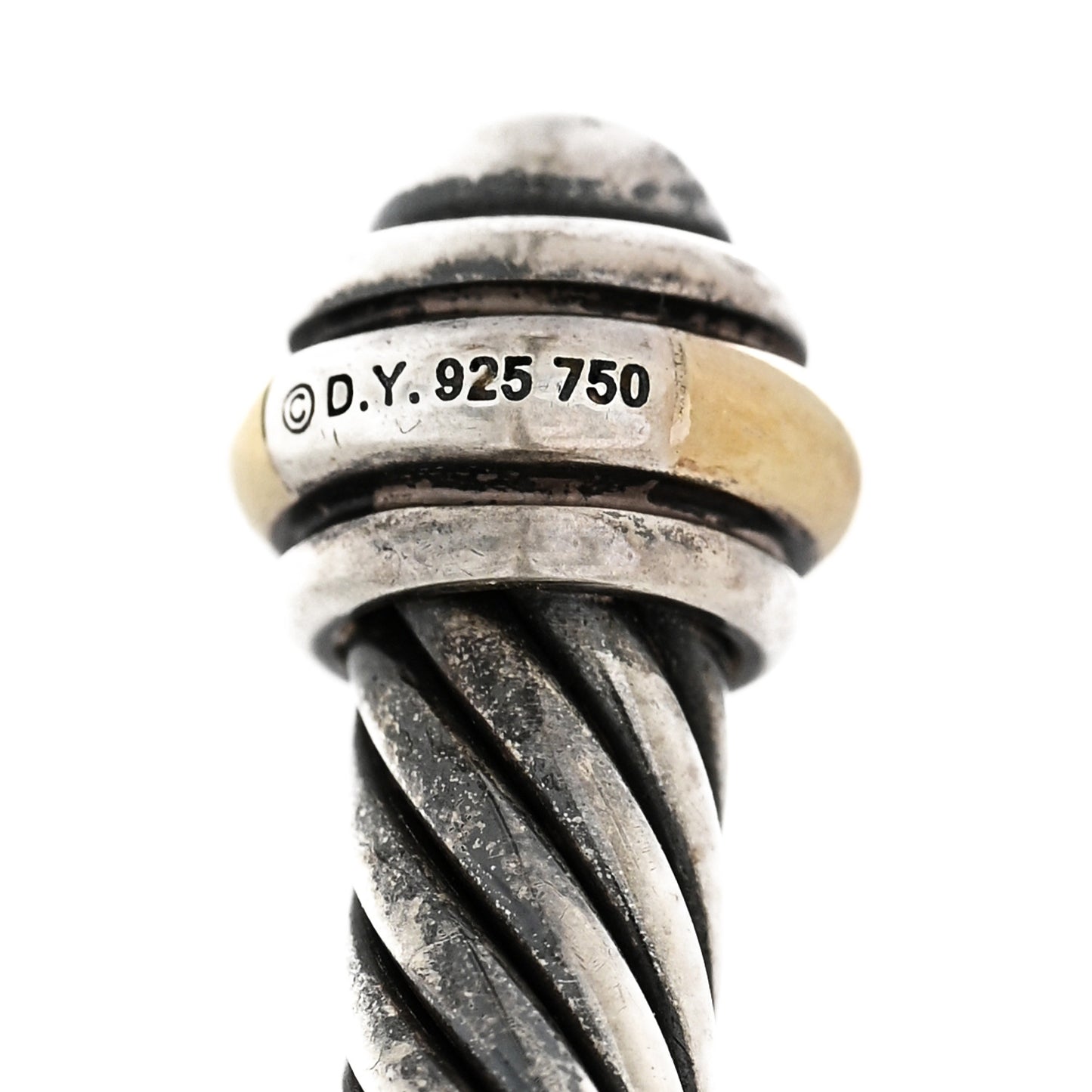 Sterling Silver 18K Yellow Gold 4mm Cable Classics Bracelet