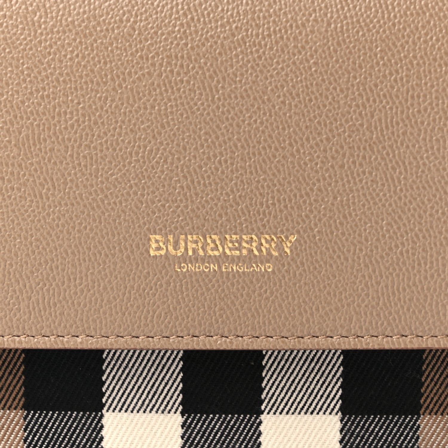 Burberry Grained Calfskin House Check Tartan Mix New Hampshire Chestnut Beige 6 of 8