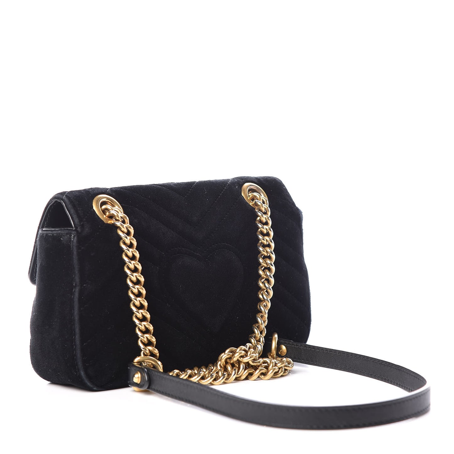 Velvet Matelasse Mini GG Marmont Shoulder Bag Black