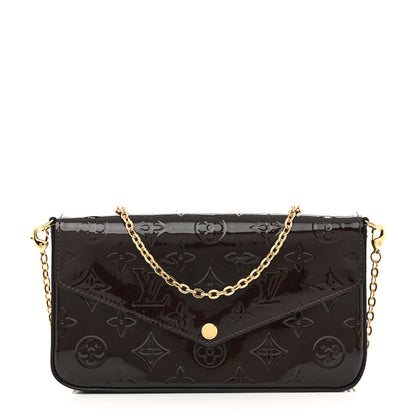 Louis Vuitton Vernis Pochette Felicie Chain Wallet Amarante 1 of 11