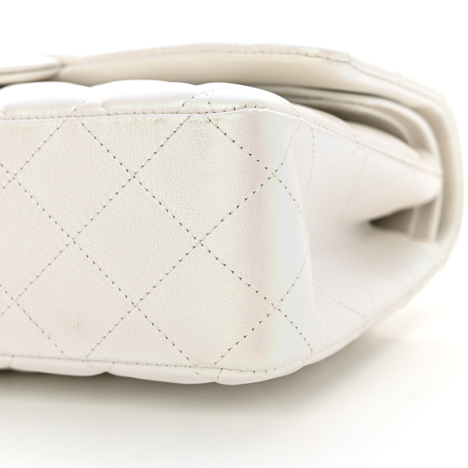 Chanel Iridescent Calfskin Quilted Medium Double Flap White 10 of 12