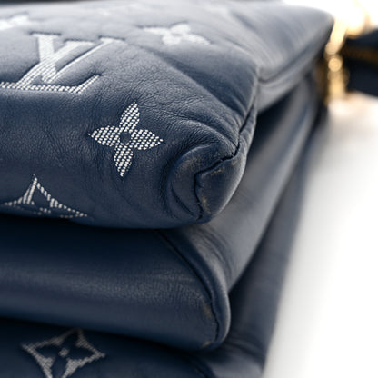 Louis Vuitton Lambskin Embossed Monogram Coussin PM Denim Blue 10 of 11