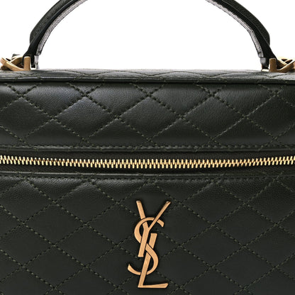 Saint Laurent Lambskin Quilted Gaby Vanity Bag  Olive Wood 6 of 8