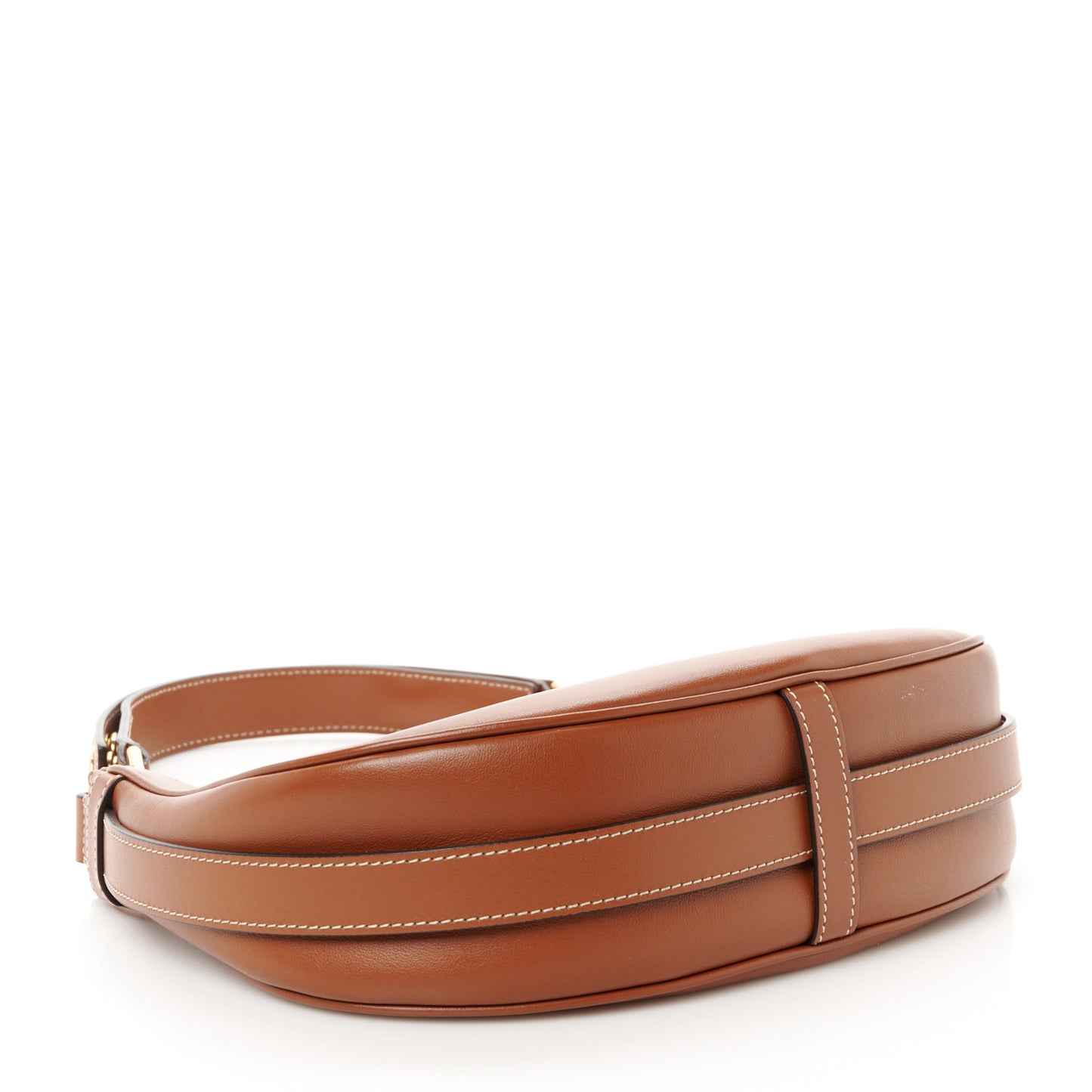 Smooth Calfskin Medium Strap Ava Shoulder Bag Tan