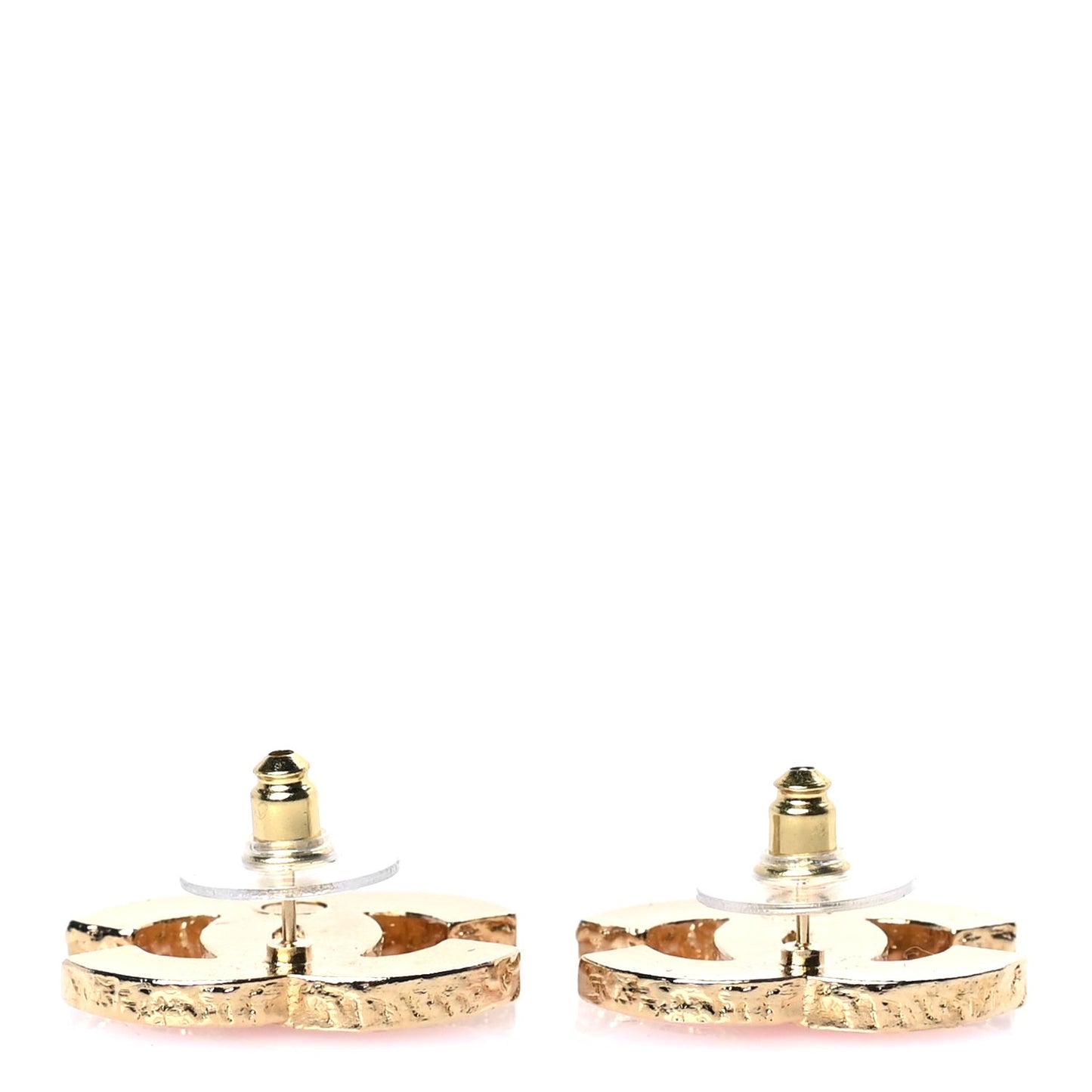 Metal Enamel CC Earring Pink Gold
