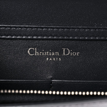 Christian Dior Metallic Patent Micro-Cannage Diorama Wallet on Chain Pouch Silver 6 of 12