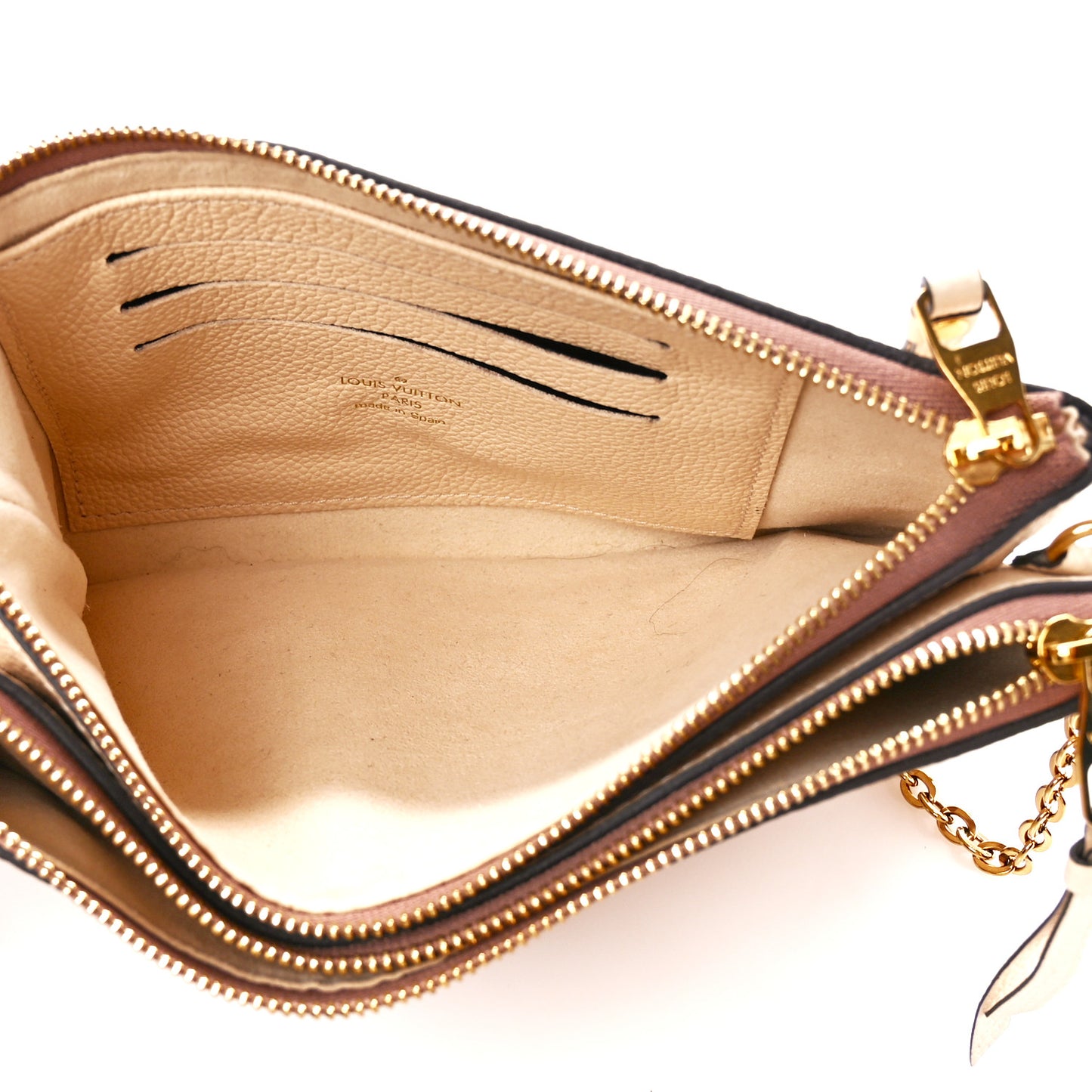 Empreinte Monogram Giant Double Zip Pochette Creme Bois de Rose