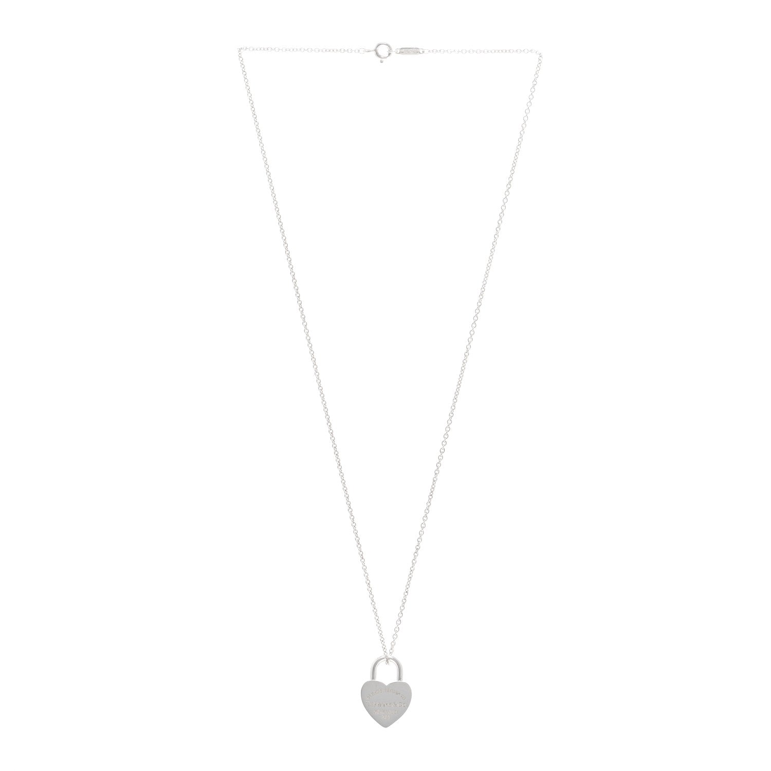 Tiffany Sterling Silver Return to Tiffany Heart Lock Pendant Necklace 3 of 4