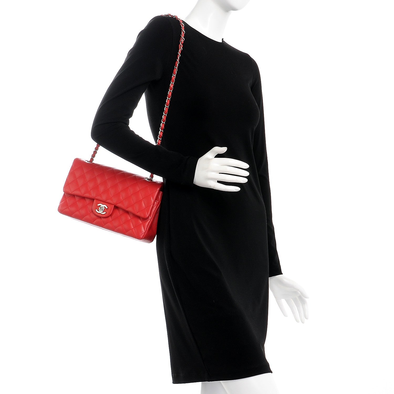 Chanel Lambskin Quilted Medium Double Flap Red 3 of 8