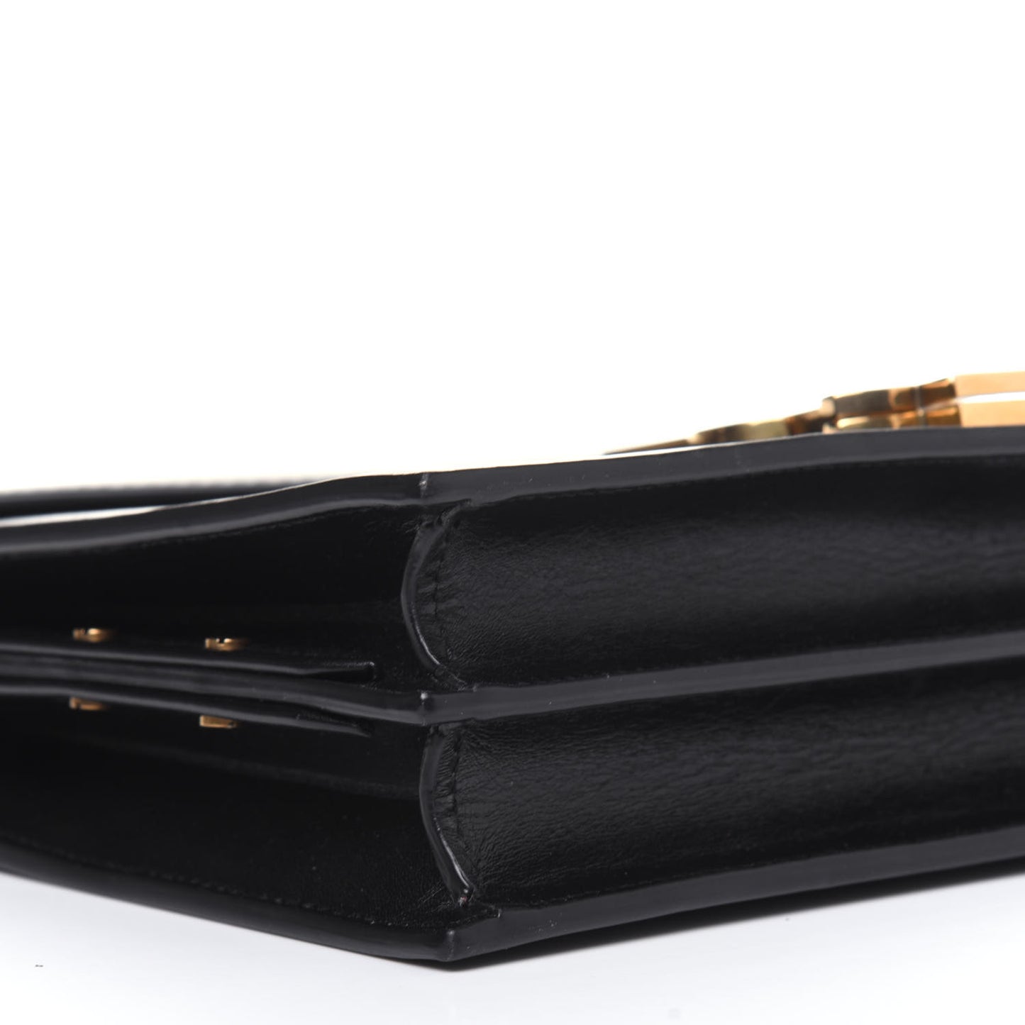 Smooth Calfskin Monogram Cassandra Clasp Bag Black