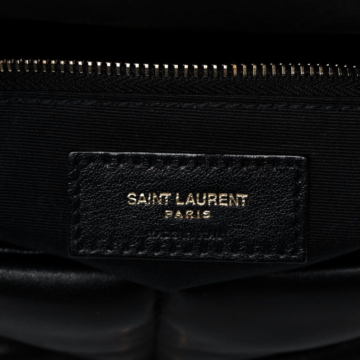 Lambskin Quilted Small Loulou Puffer Monogram Chain Satchel Black