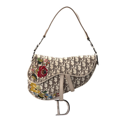 Christian Dior Monogram Vintage Flowers Saddle Bag  Beige 1 of 8