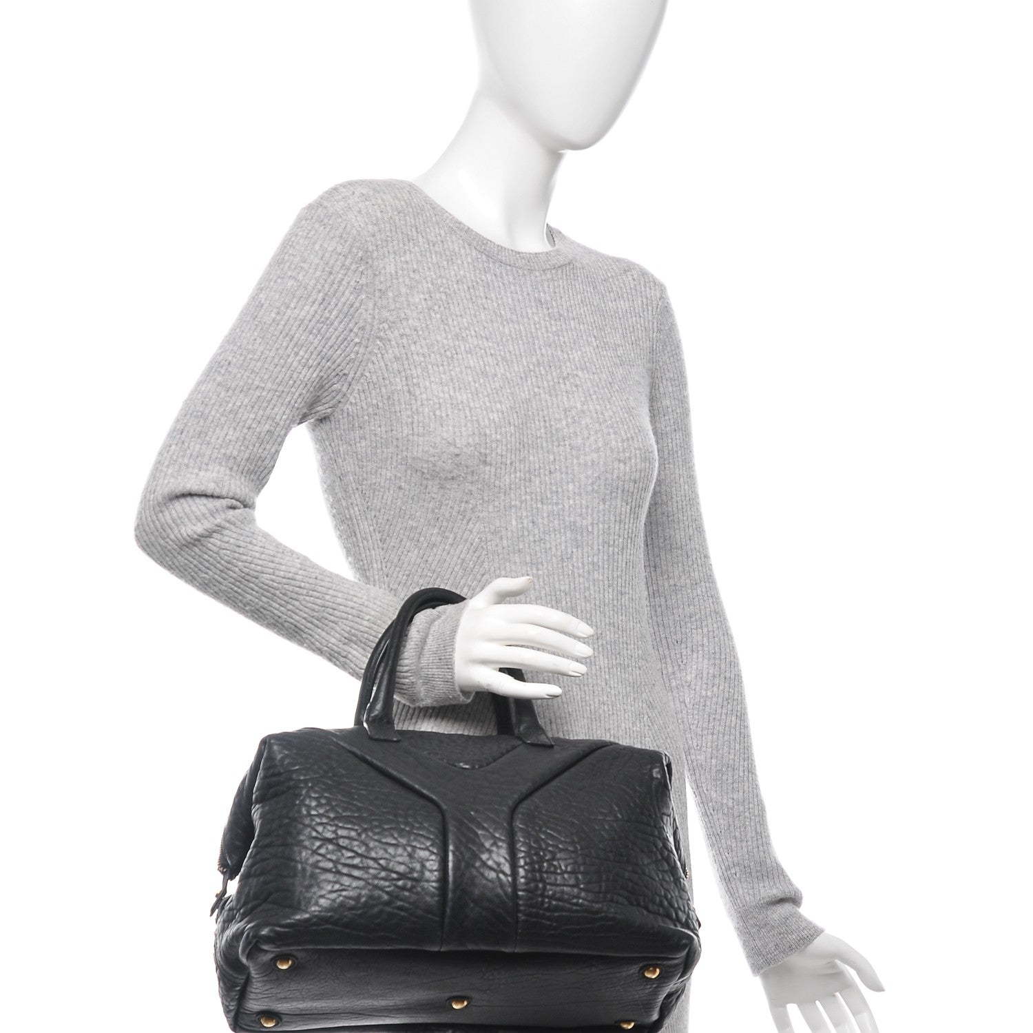 Saint Laurent Pebbled Lambskin Easy Sac Black 2 of 7