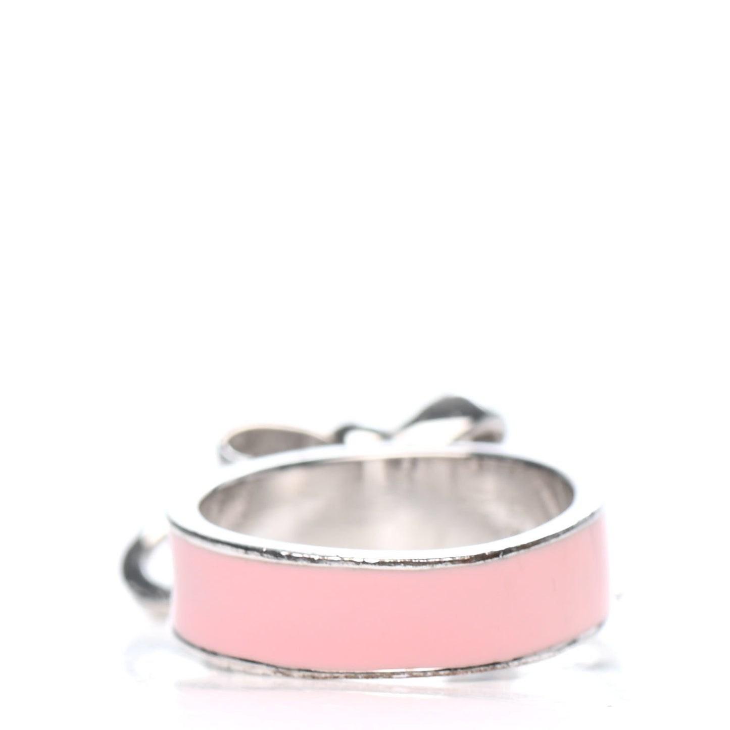 Enamel Bow Ring 49 5 Pink Silver