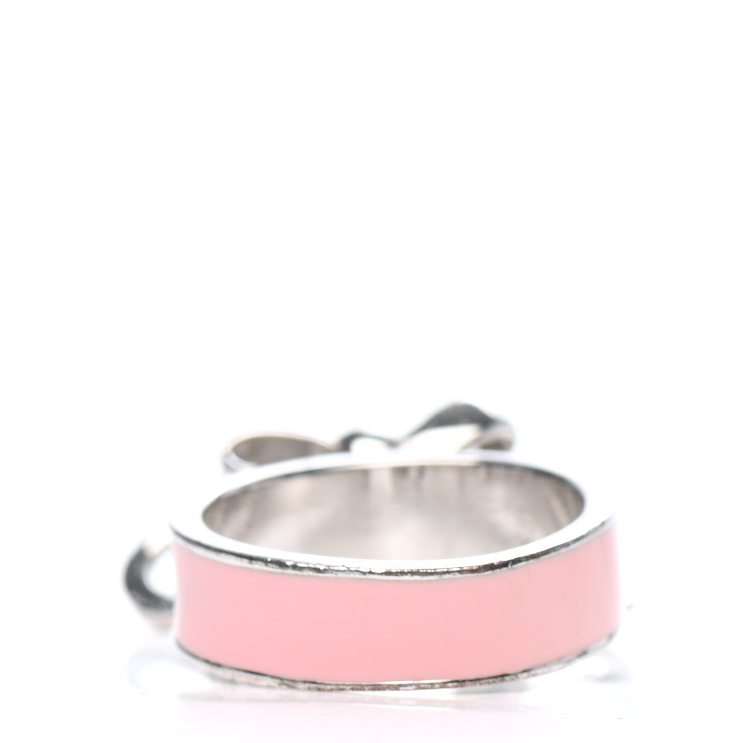 Christian Dior Enamel Bow Ring 49 5 Pink Silver 2 of 2