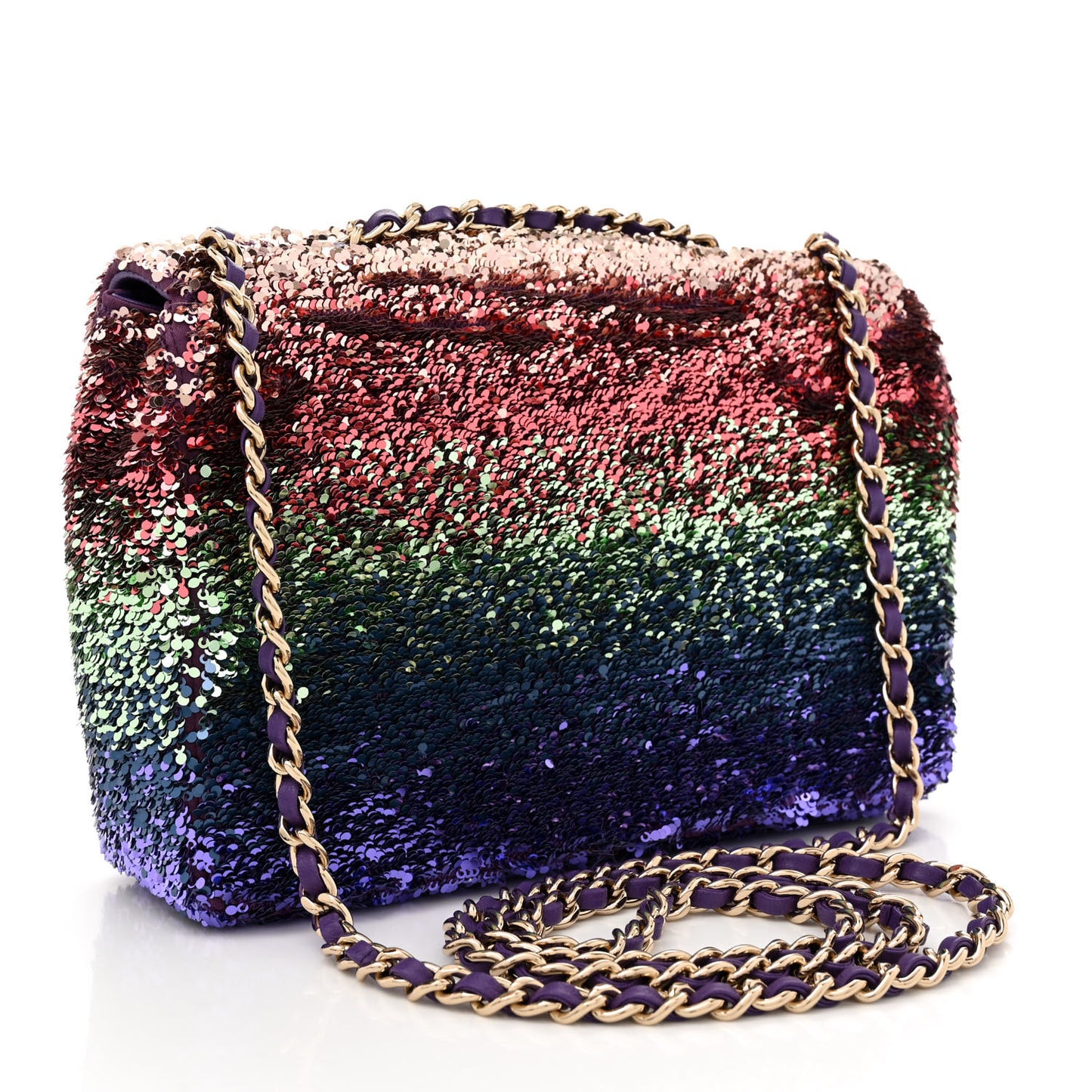 Gradient Sequin CC Small Single Flap Multicolor